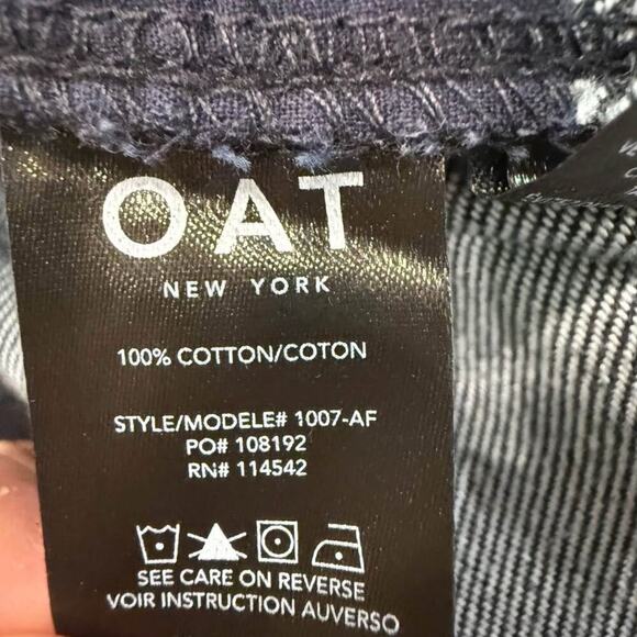 Oat New York NWT HighRise Wide Leg Crop TieFront Denim Jeans Womens 24 Dark Blue - Picture 9 of 9